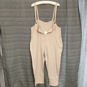 New Girl Tan Heavy Weight Gauze Overalls in XXXL